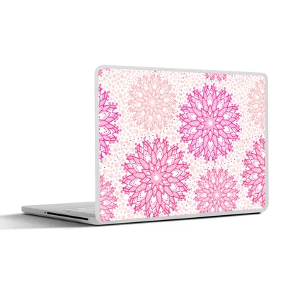 Produktbild von MuchoWow® Laptop Aufkleber Sticker Cover Weihnachten - Sterne - Rosa - Muster 25x18 cm - Laptop-Deko