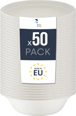 Produktbild von BenBow Einwegschale aus Bagasse 50 x 750 ml, Biologisch, Catering