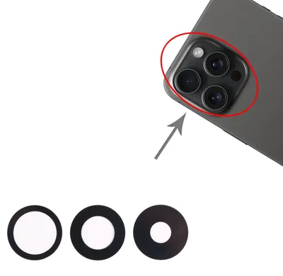 Obrázek produktu pro 3 ks ochranných krytů objektivu zadní kamery pro Apple iPhone 15 Pro – náhradní díl