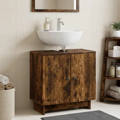 Imagen del producto de Maison Exclusive - Mueble para lavabo en roble ahumado, 59,5 x 31,5 x 59 cm