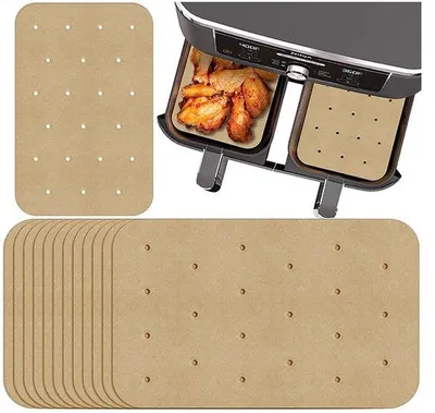 Produktbild von Geperforiertes Backpapier, 150 Stück, Antihaftbeschichtung, für Frittiergerät