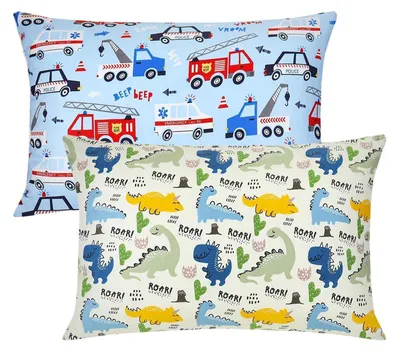 Immagine prodotto di Due federe per cuscini per bambini, 40x60 cm, 100% cotone, con chiusura a busta, traspiranti