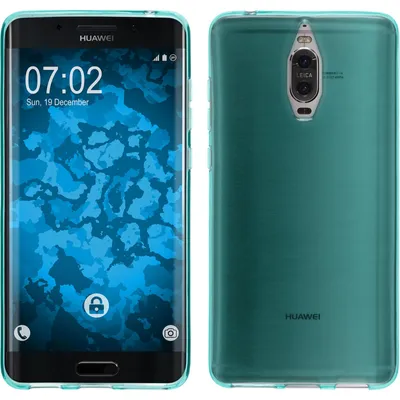 Produktbild von PhoneNatic Case kompatibel mit Huawei Mate 9 Pro - türkis Silikon Hülle transparent + 2 Schutzfolien