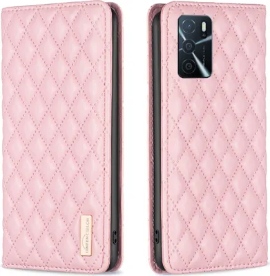 Produktbild von OPPO A16 Hülle, Elegant Bookstyle Flip Leder Kartenfächer Schutzhülle mit Ständer für OPPO A16 A16S A54S A55 5G A54 4G Pink