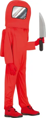 Immagine prodotto di Astronauta Videogioco Tuta Carnevale Costume Avventura Giocatore Rosso Spaceman Casco Geometrico Tuta con Cappuccio Segnale Rosso Tuta Vacanze Bambini, Taglia: 110/116 Colore: Rosso