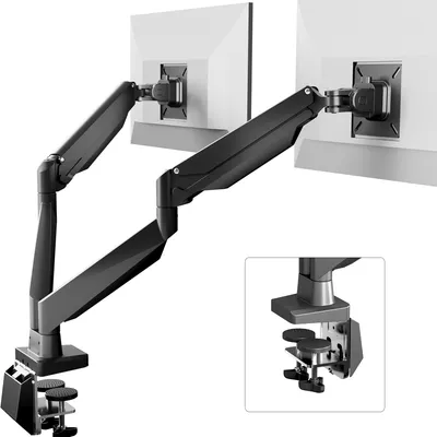 Immagine prodotto di FLEXISPOT MA5 Supporto doppio per monitor da 17-32 pollici per 2 monitor, 3-9 kg per braccio, ruotabile a 360° e inclinabile da -90° a +15°, montaggio in 3 fasi