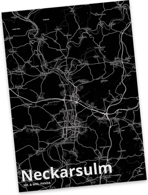 Produktbild von Mr. & Mrs. Panda Grußkarte Neckarsulm - Geschenk, Fotokarte, Postkarte, Postkarten, Stadt, Ansichtskarten, Ansichtskarte, Dorf Karte Landkarte Map Stadtplan