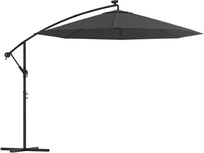 Imagen del producto de Parasol para jardín con mástil de aluminio, parasol para balcón, parasol para mercado, para jardín, parasol para balcón, toldos solares, parasol para balcón, 300 cm, color antracita