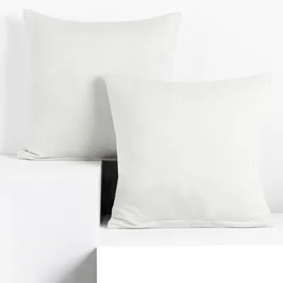 Produktbild von 2 Kissenbezüge Jersey Baumwolle Reißverschluss Weiß - 20 x 145 cm