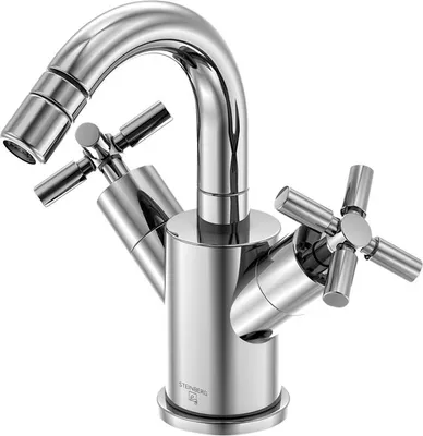 Produktbild von Steinberg Serie 250 Bidetarmatur, Zweigriff, mit Ablaufgarnitur, Ausladung 115mm, 2501300
