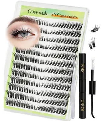 Image de Kit d'extensions de cils en cluster, forme C, 12 mm, pour application manuelle