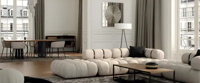 Obrázek produktu pro Ecksofa L-Form Sofa Weiß Sofas Modern Wohnzimmer Textil Polster Design Eck
