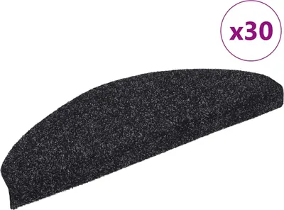 Zdjęcie produktu dla Maty na schody samoprzylepne 30 szt. 65x21x4 cm czarne półokrągłe duże