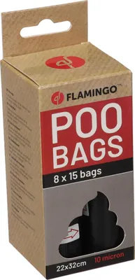 Obrázok produktu pre Vrecko na hovienka Flamingo Basic Blekz čierne - 8 x 15 vreciek