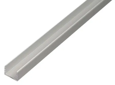 Produktbild von U-Profil, selbstklemmend, Aluminium, silberfarbig eloxiert, 2000 mm