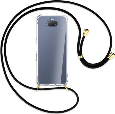Produktbild von Handykette Backcover-Schutzhülle mit Band (Metall goldfarben) für Sony Xperia 10 - schwarz