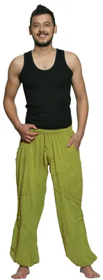 Productafbeelding van Freizeithose "Triangle" - Broek met elastische tailleband, geschikt voor yoga en fitness, heren: Kleur: Lemon, Maat: L