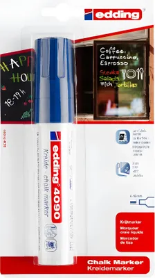 Zdjęcie produktu dla edding 4090 Marker kredowy niebieski (1 opakowanie blistrowe)