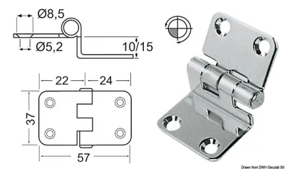 Obrázek produktu pro Úhlový závěs 57x37x15 mm , 1 kus