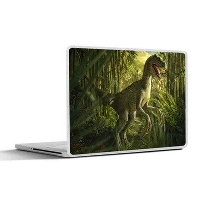 Produktbild von MuchoWow® Laptop Aufkleber Sticker Cover Dinosaurier - Pflanzen - Grün - Illustration - Kinder - Jungen 25x18 cm - Laptop-Deko