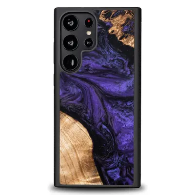 Immagine prodotto di Custodia In Legno E Resina Per Samsung Galaxy S23 Ultra Bewood Unique Violet - Viola E Nero