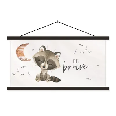 Produktbild von MuchoWow® Textilposter Aquarell - Sei mutig - Zitate - Kinder - Jungen - Mädchen 120x60 cm mit schwarzem Rahmen - Dekoration Schlafzimmer
