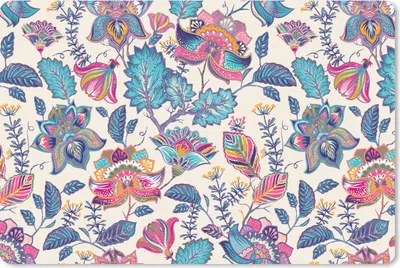 Produktbild von MuchoWow® Schreibtischunterlage Regenbogen - Blumen - Skizze - Muster 60x40 cm - XXL Mauspad - Großes Mauspad
