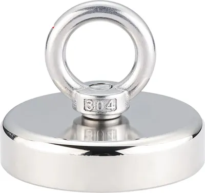 Produktbild von Angelmagnet - KIOINER - 160 Kg Zugkraft - Durchmesser 60 mm - Ideal zum Magnetangeln