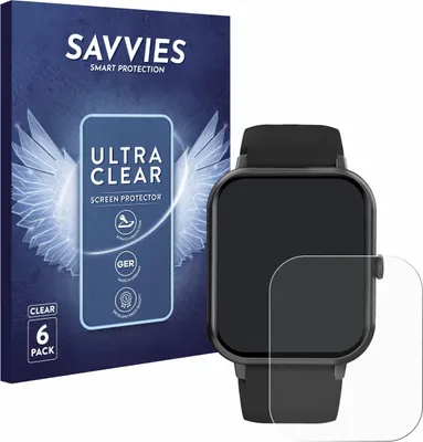 Produktbild von 6x Für Yuede Smartwatch 1.85" Schutzfolie Savvies Displayschutz Display Schutz Folie Klar Transparent