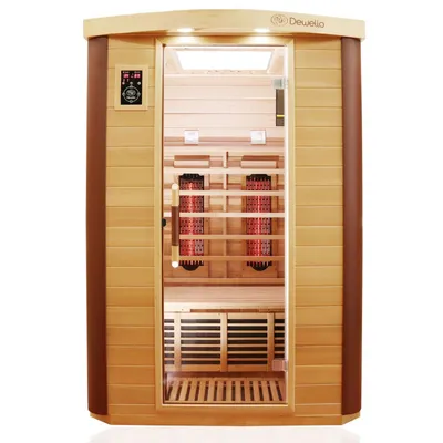 Immagine prodotto di Cabina a infrarossi Dewello, sauna a infrarossi TORONTO 127 cm x 106 cm, con radiatori a spettro completo e radiatori a pavimento inclusi