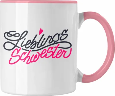 Produktbild von Trendation - Lieblingsschwester Tasse Geschenk Spruch Beste Schwester Der Welt Geschenkidee (Rosa)