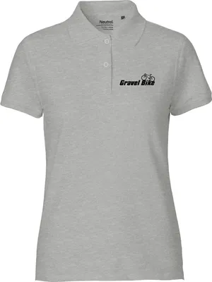 Produktbild von Huuraa Damen Polo Shirt Gravel Bike Fahrrad L Sport Grey Bio Baumwolle Fairtrade Poloshirt Geschenkidee