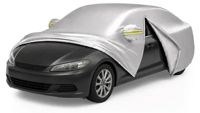 Image de Housse de voiture d'extérieur pour berline, argentée, 435–470 cm