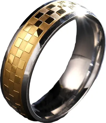Image de Bague Wade Doré pour Homme - Taille 62mm en Acier Inoxydable 316L KP17313