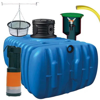 Produktbild von 4rain Regenwassertank Flat M 3.000 l Garten-Comfort Flachtank-Komplettpaket