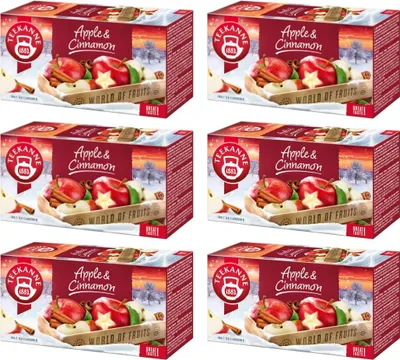 Immagine prodotto di Teekanne Tè invernale alla mela e cannella, 6 confezioni da 20 bustine - Tè alla frutta invernale con spezie