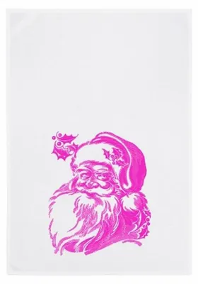 Produktbild von Geschirrtuch - Weihnachtsmann, neon pink