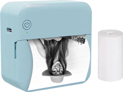 Obrázek produktu pro Mini kapesní termotiskárna, multifunkční, přenosná, tiskárna samolepek, 300 DPI, okamžitý tisk fotografií, podporuje BT připojení pro chytrý telefon s 1 papírovou rolí 57 mm, kompatibilní se systémy iOS a Android pro tisk obrázků, účtenek, poznámek, štítků, pro děti, kutily
