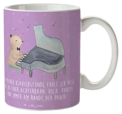 Produktbild von Mr. & Mrs. Panda Kaffeetasse Klavier Achterbahn - Lavendeltraum - Geschenk, Panik, Kaffeepott, Becher, Kaffeebecher, Instrument, Klavierspielen, Elfenbeintasten, Lernen