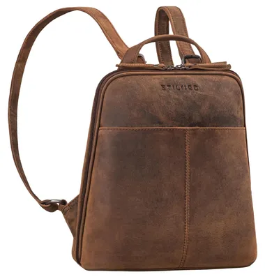 Imagen del producto de Mochila de cuero pequeña para mujer con compartimento antirrobo