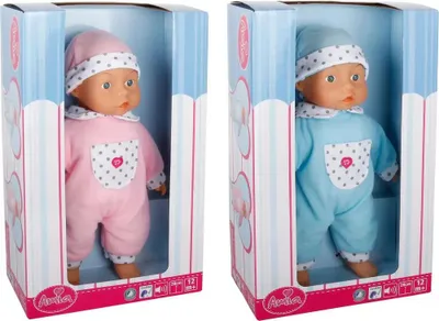 Zdjęcie produktu dla Amia Puppe mit Mütze, sprechend, 28 cm, 2-fach sortiert 50303985