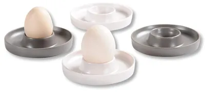 Eierbecher 4er Set Melamin Ø 10 x 2 cm Creme/Grau