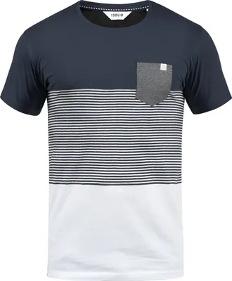 Produktbild von SOLID SDMalte Herren T-Shirt Kurzarm Shirt mit Streifen Rundhals-Ausschnitt Baumwollmischung Regular fit