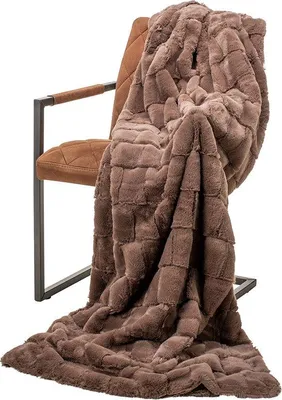 Image de Couverture Unyqoos® Wicotex en polaire, 150x200 cm – Plaid jacquard double face avec doublure en sherpa noir, couleur taupe