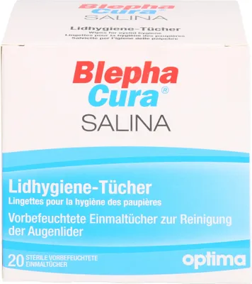 Produktbild von BlephaCura SALINA Lidhygiene-Tücher, sterile vorbefeuchtete Einmaltücher zur Reinigung der Augenlider, 20 St. Tücher
