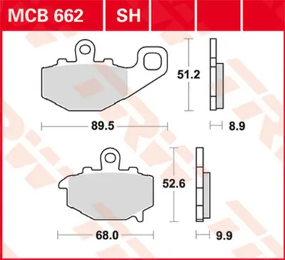 Immagine prodotto di Set di pastiglie freno, freno a disco TRW MCB662