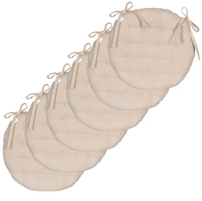 Obrázek produktu pro Atout Ciel, polštářek, kulatý, dvoubarevný, průměr 40 cm, béžová/šedá barva, 6 kusů