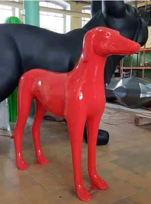 Produktbild von Casa Padrino XXL Deko Skulptur Windhund Rot 110 cm - Wohnzimmer & Garten Deko