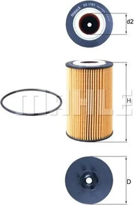 Produktbild von Ölfilter MAHLE OX 1161D Filtereinsatz passend für MERCEDES-BENZ C-Klasse Limousine (W204) E-Klasse Limousine (W211) C-Klasse T-modell (S204)