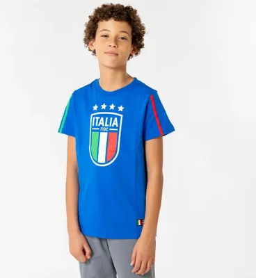 Immagine prodotto di Maglietta Italia Bambini - Taglia 116 - FIGC - Grande Logo - Merchandise Ufficiale - Blu